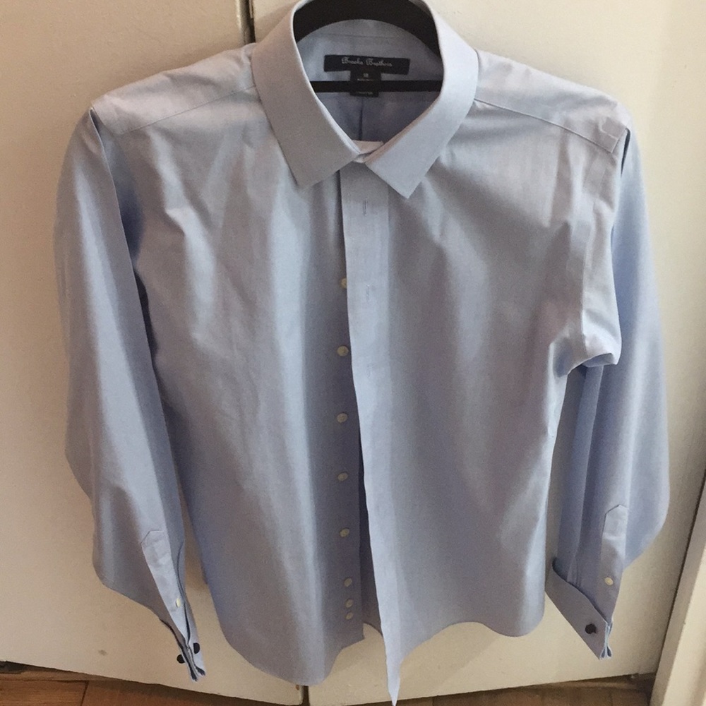 Brooks brothers kids blue cuff link button down